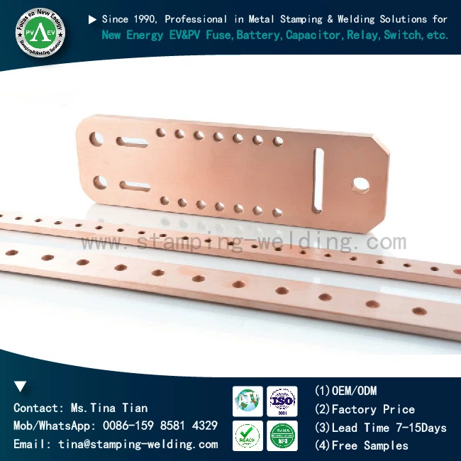 Punched and Plain Copper Busbar