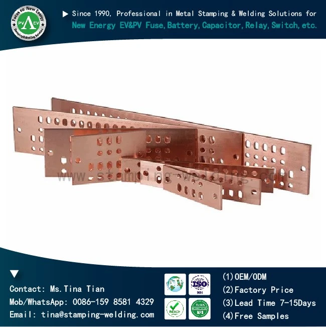 Threaded Copper Busbar for Telecommunication
