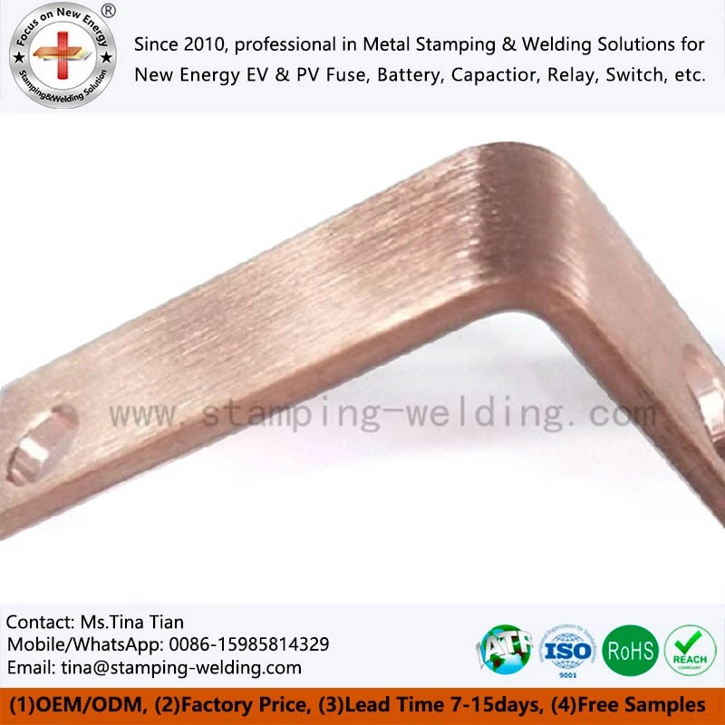 Pre-bent bare copper busbar