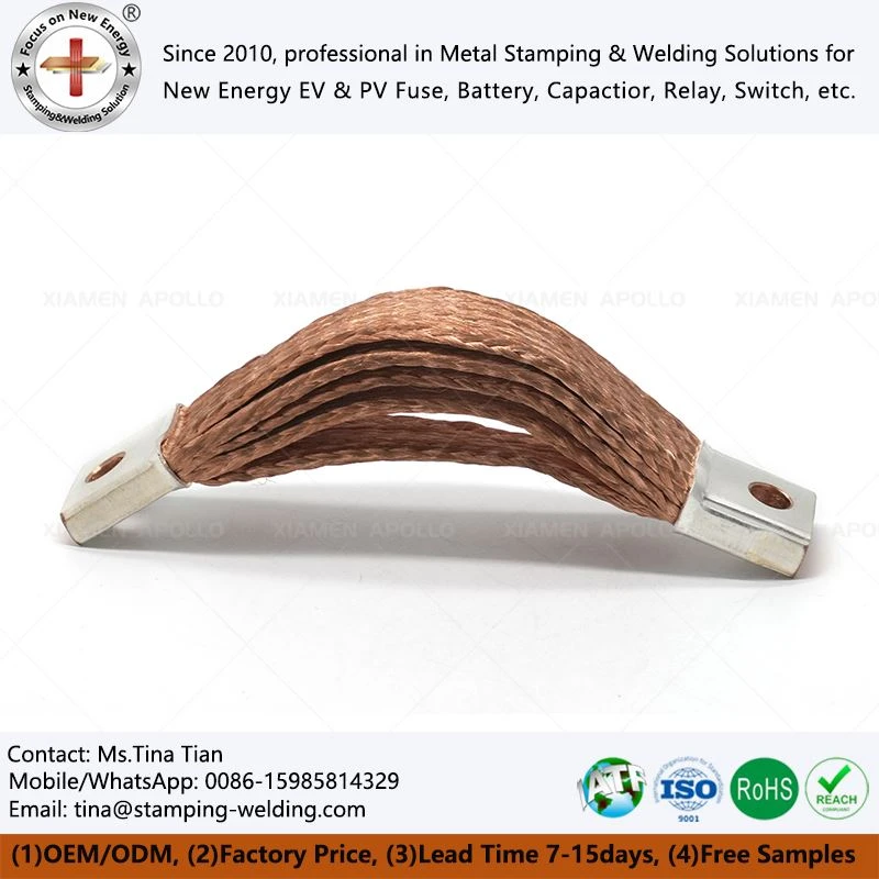Nascóirí Sreang Braided Copar Solúbtha Le Críoch Táite